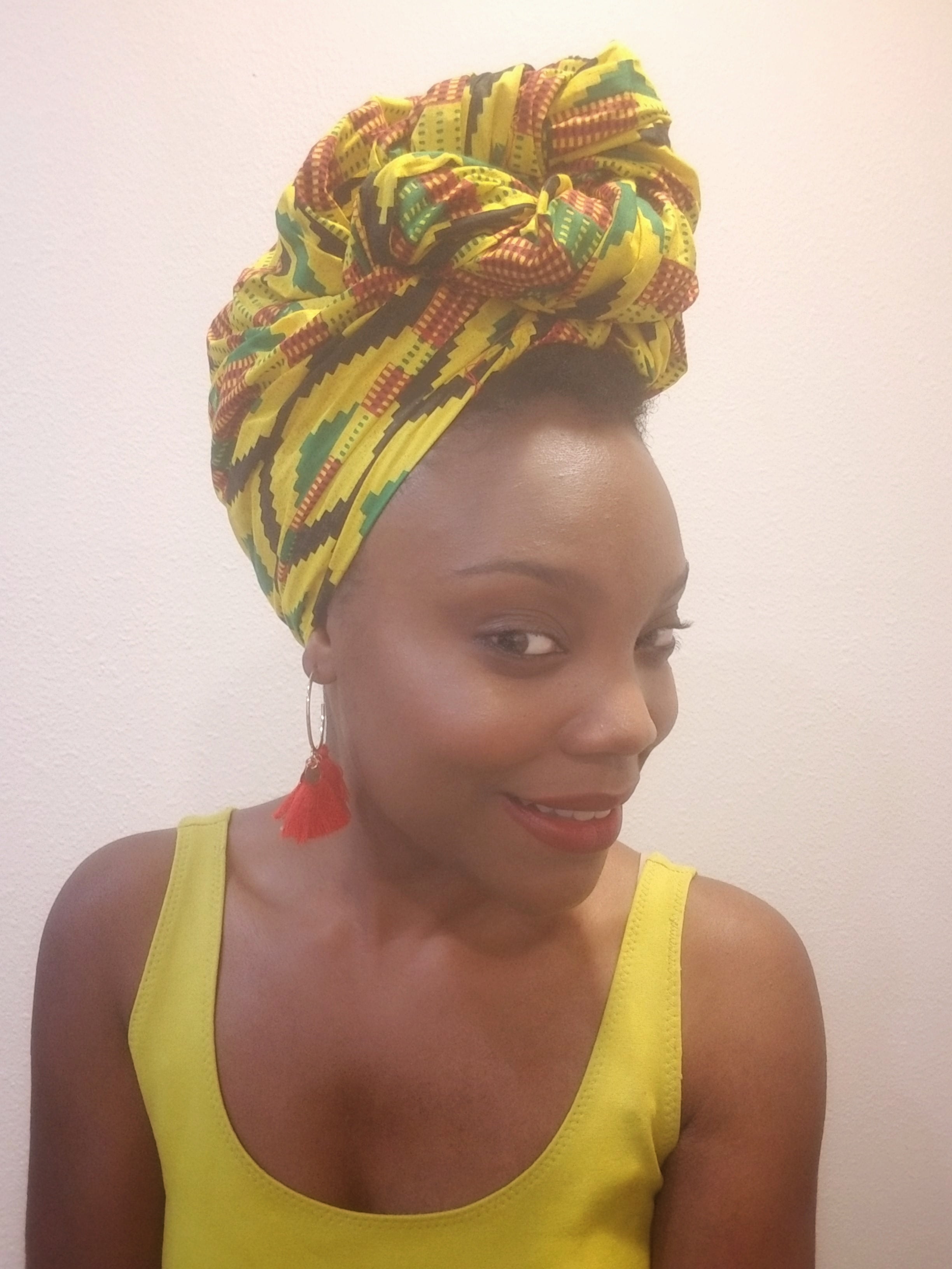 YELLOW KENTE - HEADWRAP