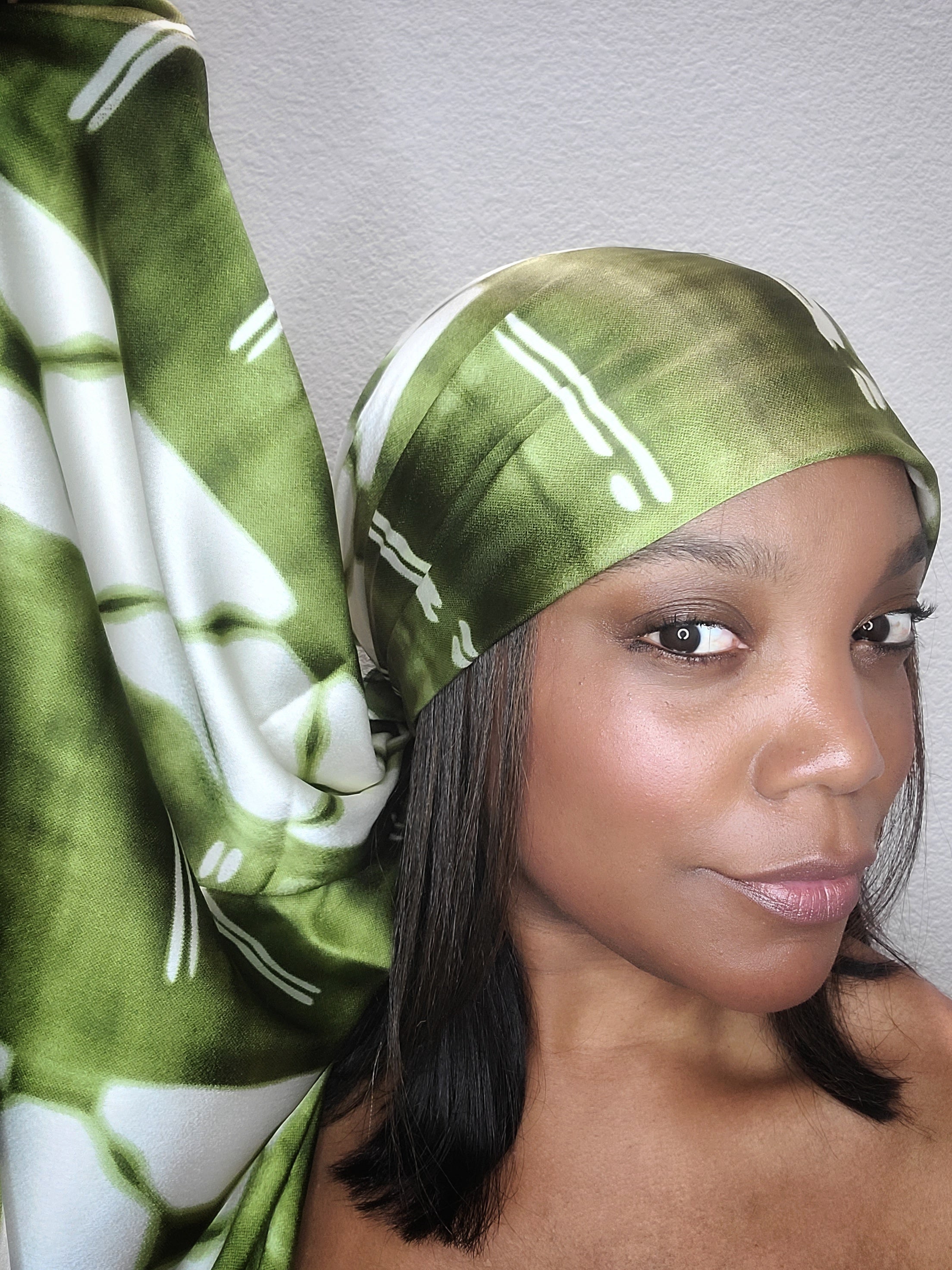 TYE GREEN - SILK HEADWRAP