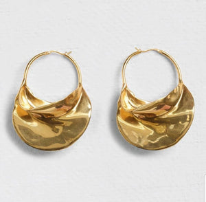 GOLD IRREGULAR SHAPED HOOP - EARRINGS
